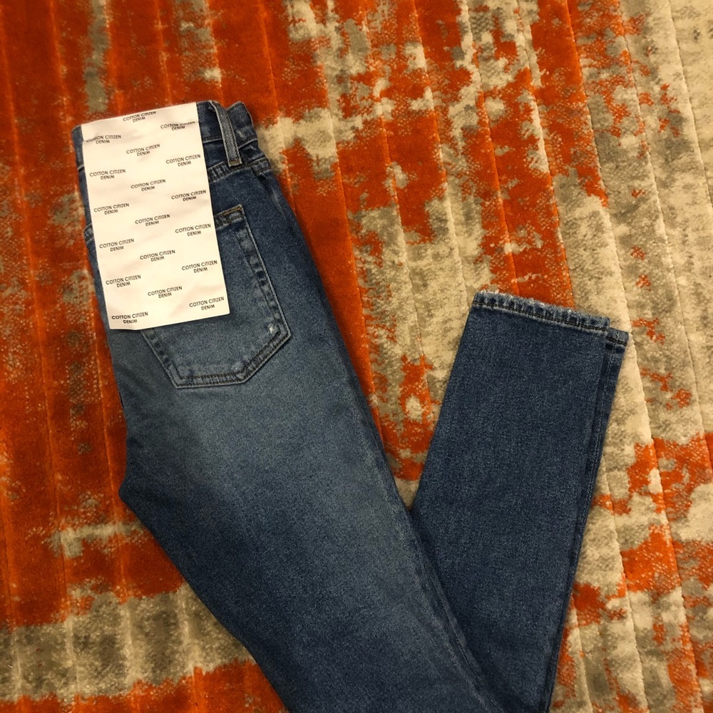 Cotton citizen high rise skinny jeans stone blue